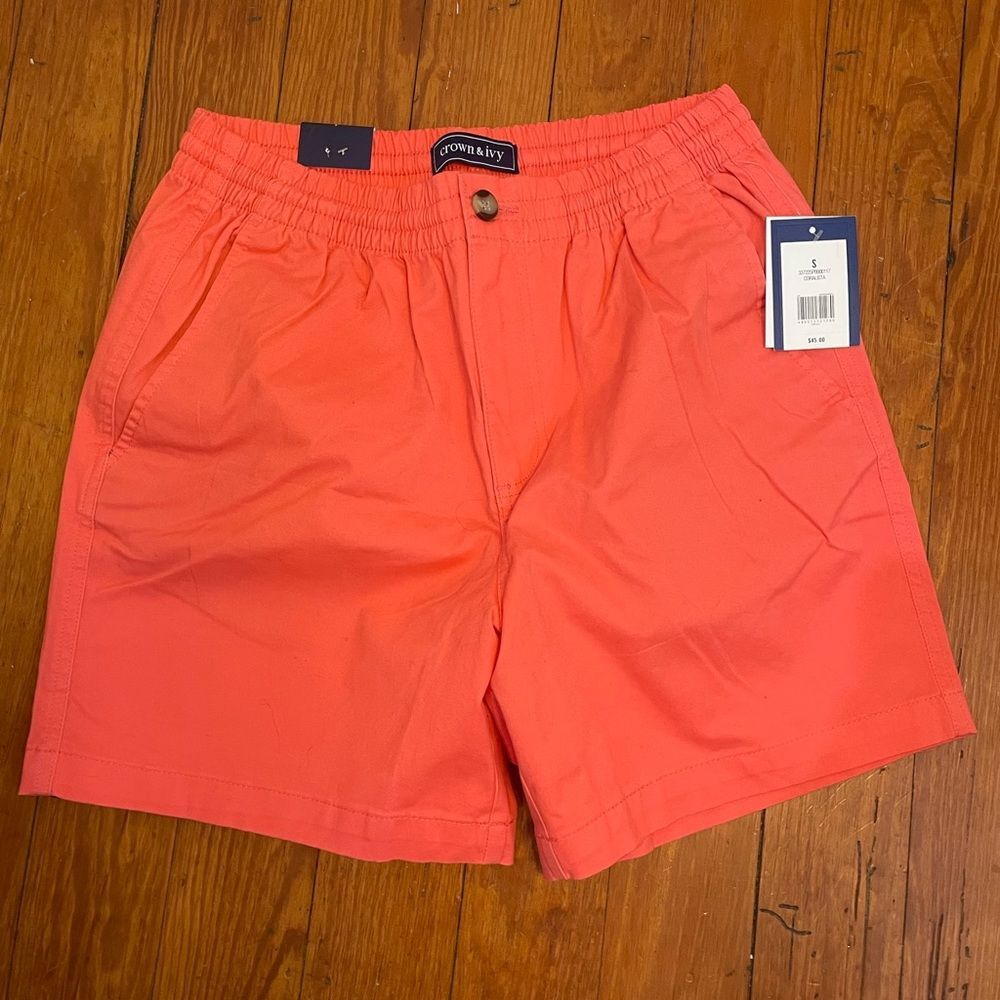 Crown & Ivy Motion Flex Pull On Coral shorts 6in inseam NWT Small